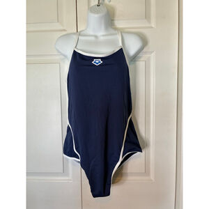 Women's Arena Navy & White One Piece Swimsuit Size 18